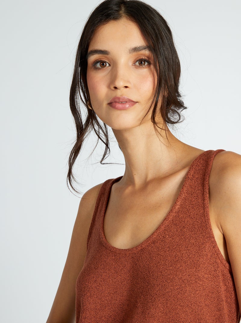 Débardeur Femme ESMARA - Marron, Coton, Taille 50/52 - Neuf Sans étiquette