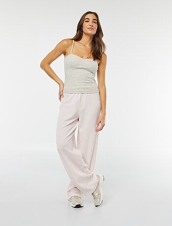 Débardeur côtelé à fines bretelles