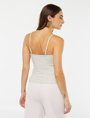 Débardeur côtelé à fines bretelles