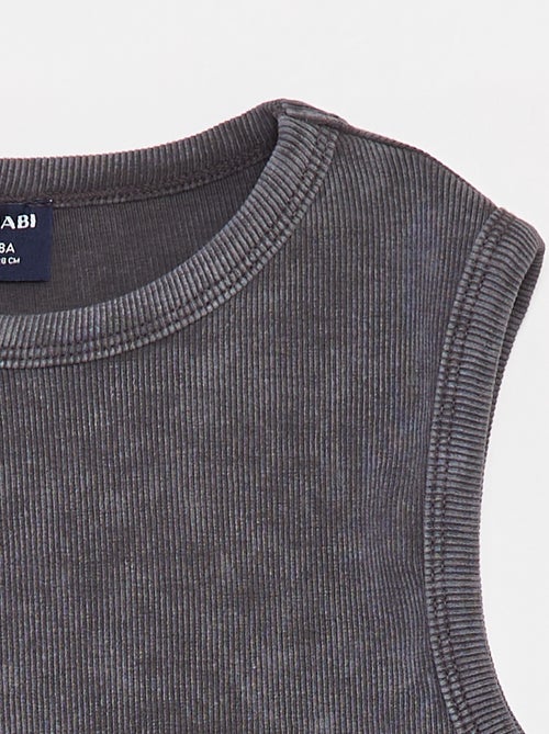 Débardeur côtelé effet délavé - Kiabi