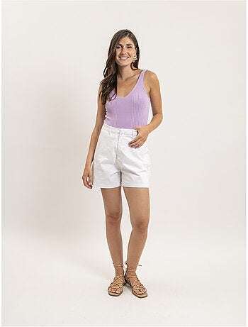 Débardeur côtelé lurex fujia