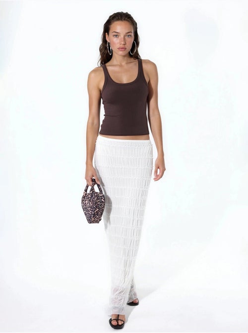 Débardeur côtelé sans manches à col en u busem - Kiabi