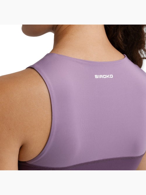 Débardeur crop top trail running femme randonnée femme phoenix lilac - Kiabi
