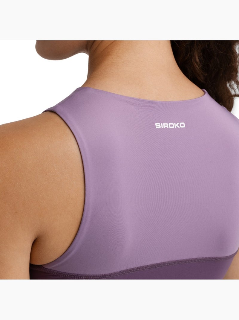 Débardeur crop top trail running femme randonnée femme phoenix lilac Violet - Kiabi