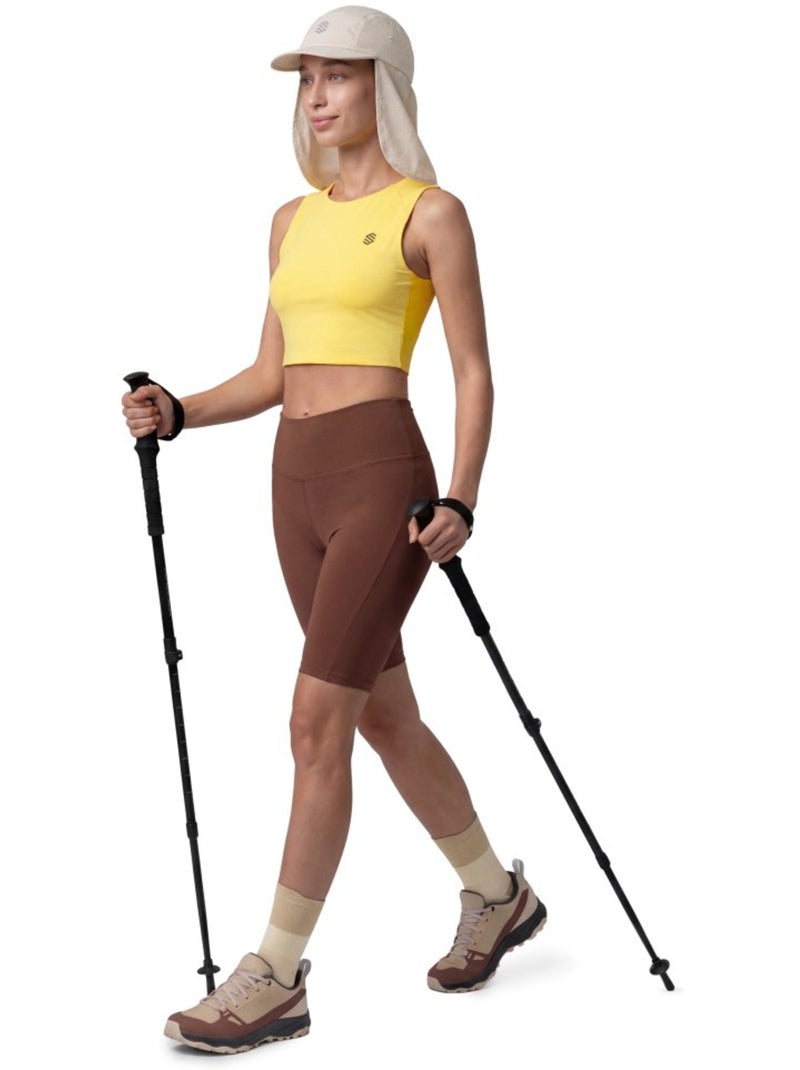 Débardeur crop top trail running femme randonnée femme phoenix-w Jaune - Kiabi