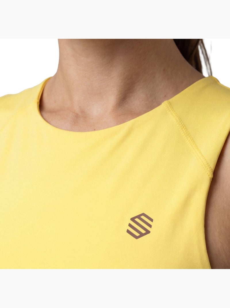 Débardeur crop top trail running femme randonnée femme phoenix-w Jaune - Kiabi