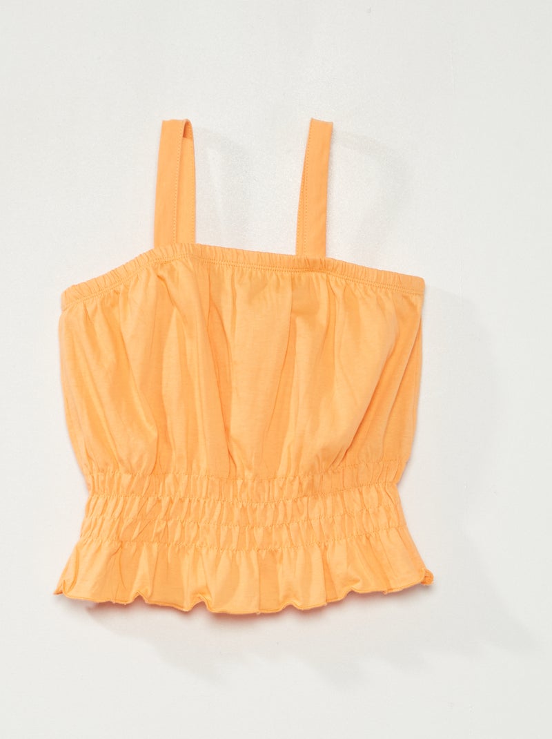 Débardeur cropped à fines bretelles orange - Kiabi