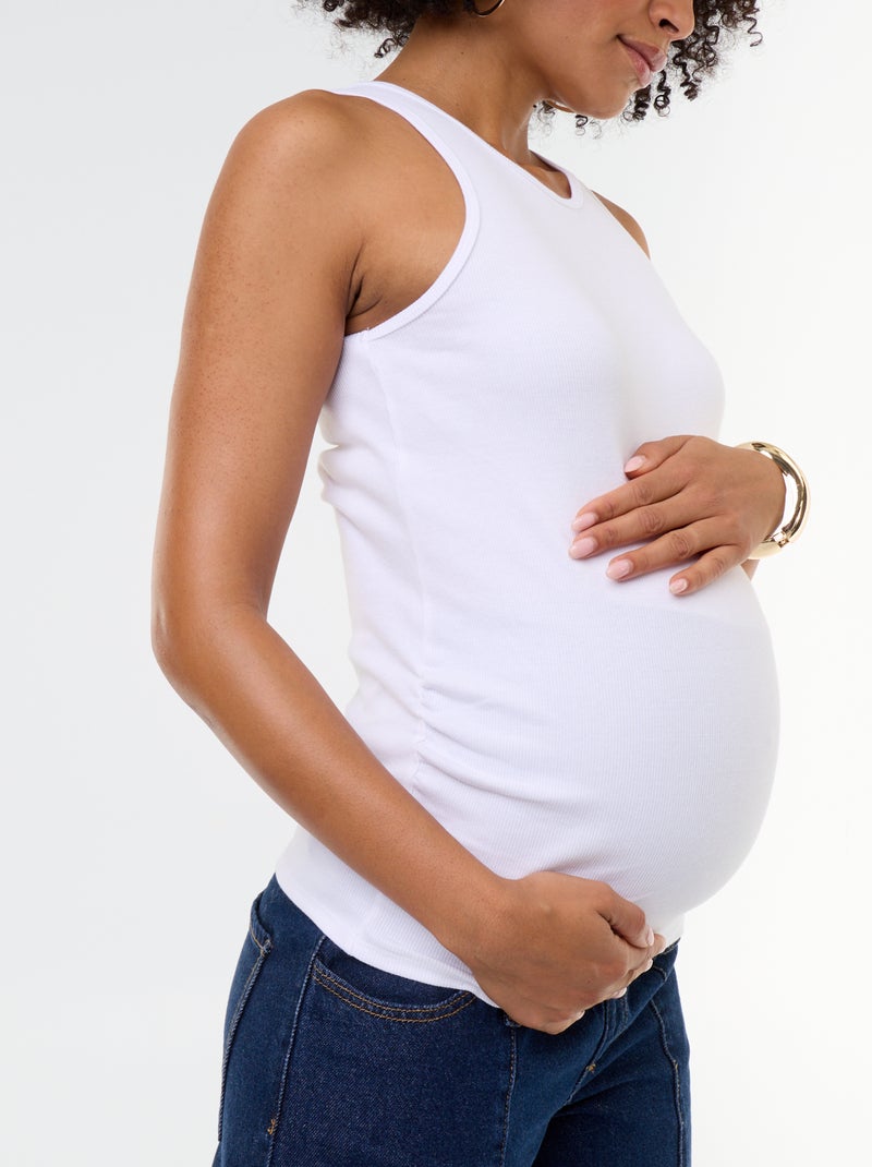 Débardeur de grossesse à emmanchures américaines Blanc - Kiabi