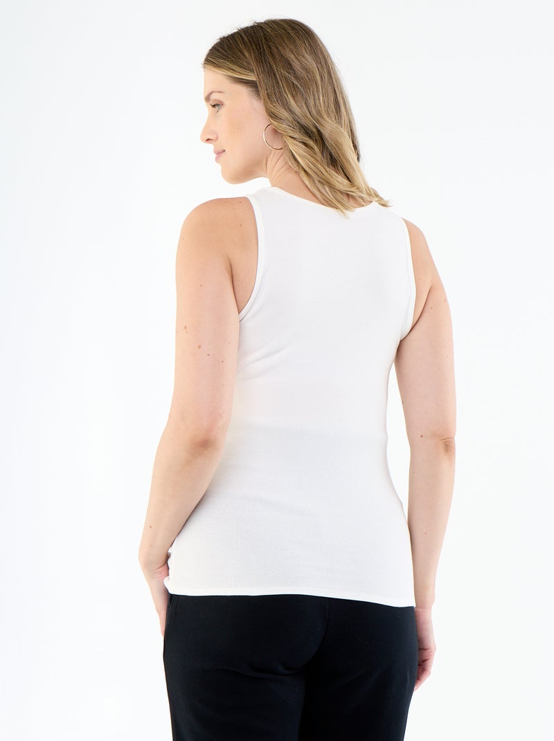 Débardeur de grossesse à emmanchures américaines Blanc - Kiabi