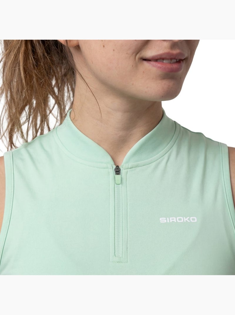 Débardeur de tennis demi-zip femme tennis femme rally-w light Vert - Kiabi