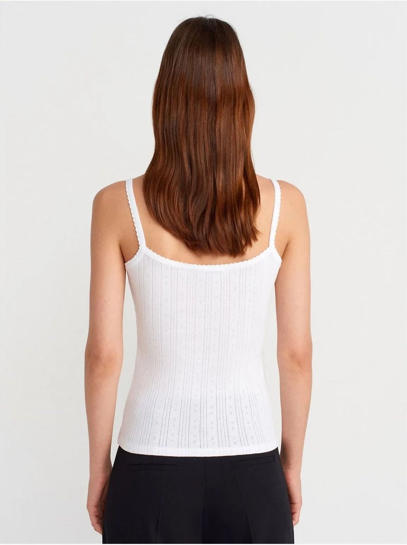 Débardeur en coton côtelé coupe slim dilvin Blanc - Kiabi