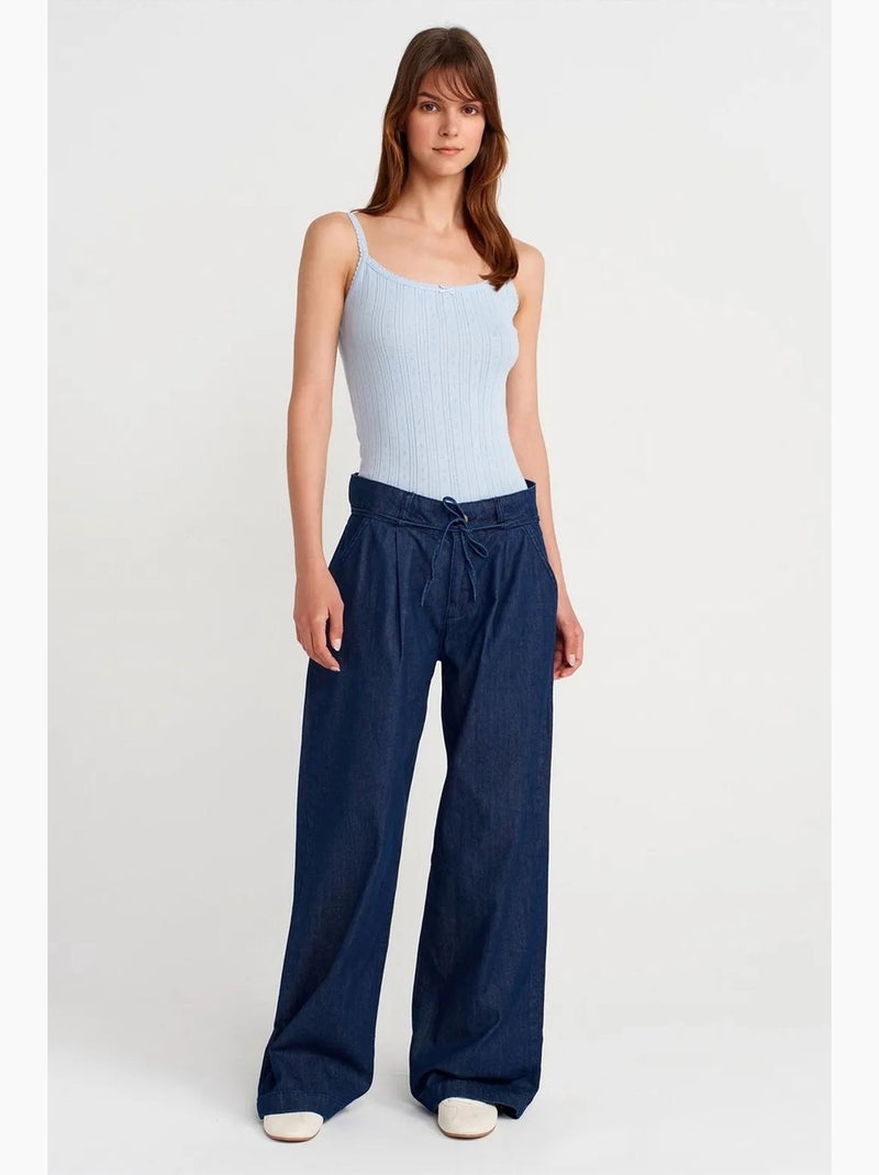 Débardeur en coton côtelé coupe slim dilvin Bleu ciel - Kiabi