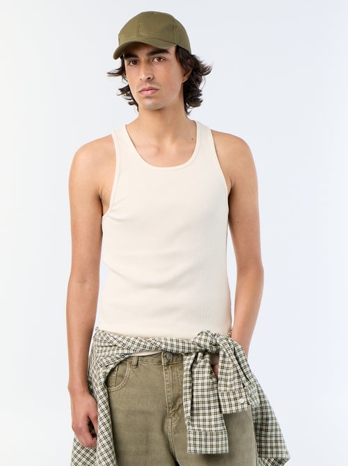 Débardeur en coton pour homme à col rond - Kiabi