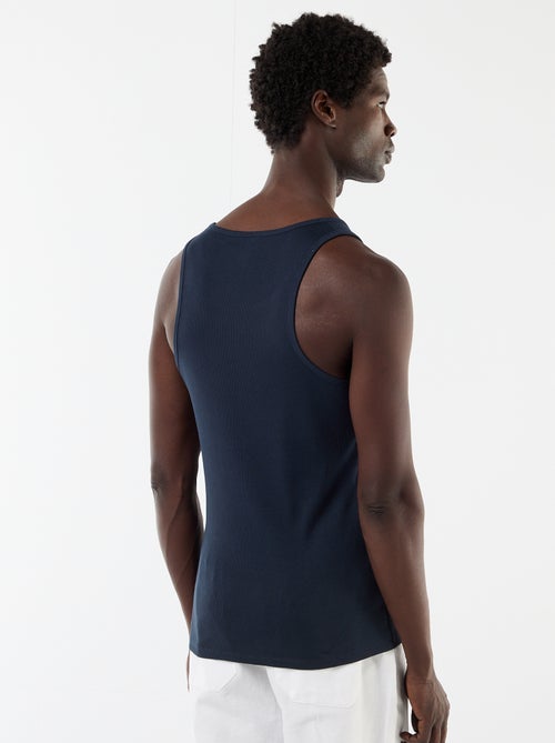 Débardeur en coton uni à col rond pour homme - Kiabi