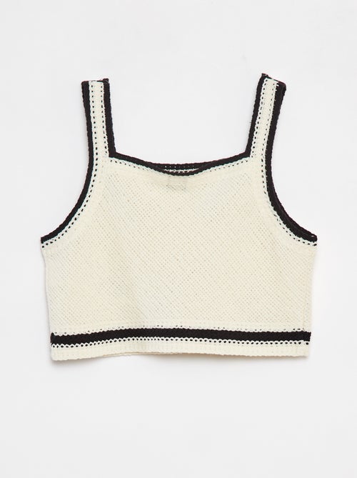 Débardeur en crochet avec fleurs - Kiabi