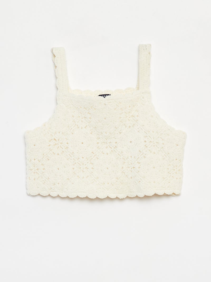 Débardeur en crochet Blanc - Kiabi