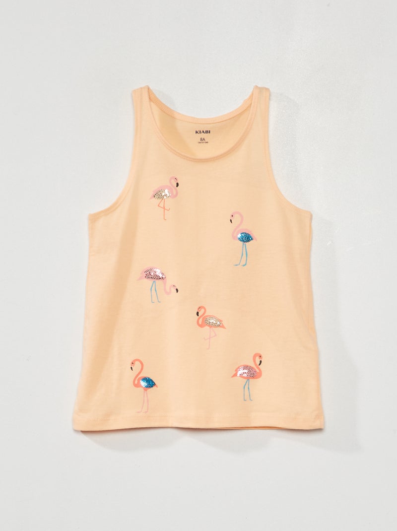 Débardeur en jersey avec motifs fantaisie Orange - Kiabi
