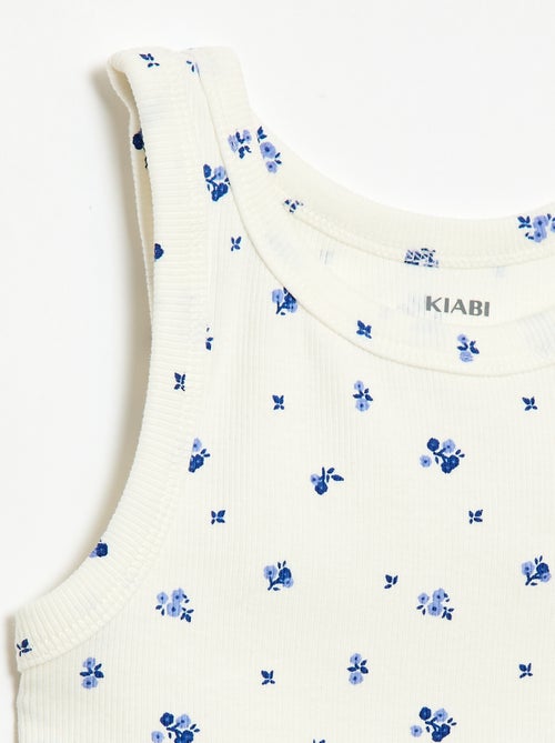 Débardeur en maille côtelée avec imprimé all over - Kiabi