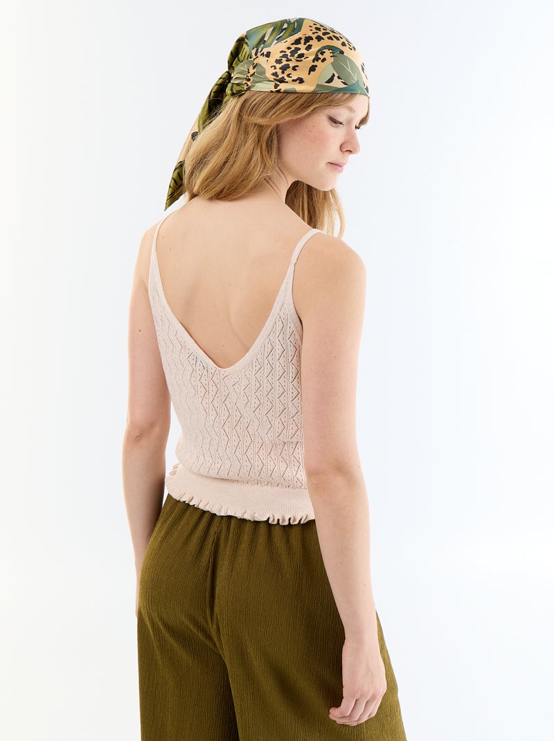 Débardeur en maille crochet Beige - Kiabi