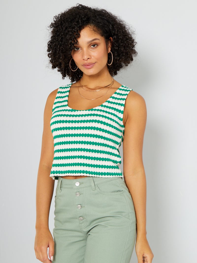 Débardeur Maille Vert Cop Copine - Modèle Improviseur - Taille M - Occasion Très Bon état