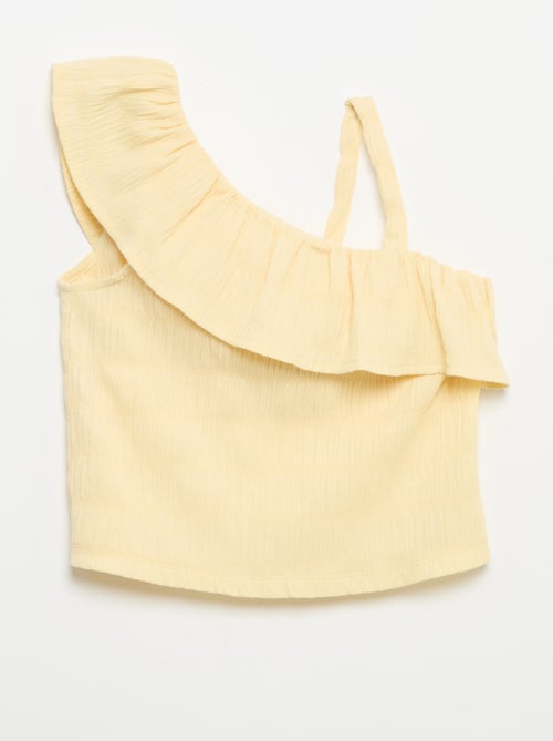 Débardeur en maille gaufrée avec col asymétrique - Kiabi Débardeur en maille gaufrée avec col asymétrique - Kiabi