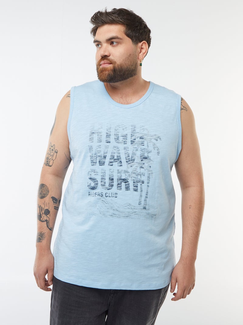 Débardeur en maille jersey imprimé Bleu - Kiabi