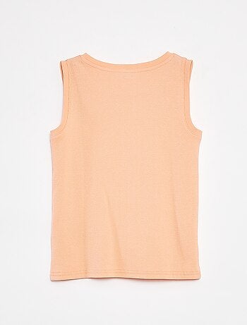 Débardeur en matière côtelée avec col boutonnée