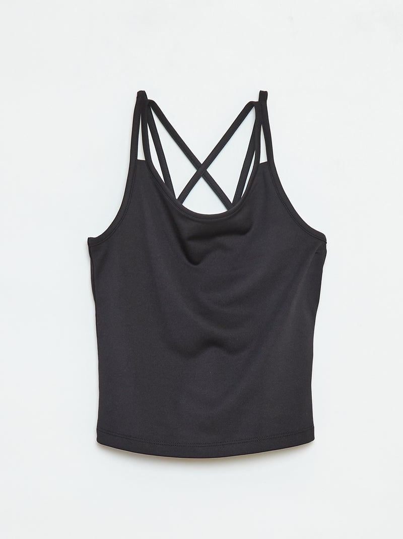 Débardeur en matière stretch noir - Kiabi
