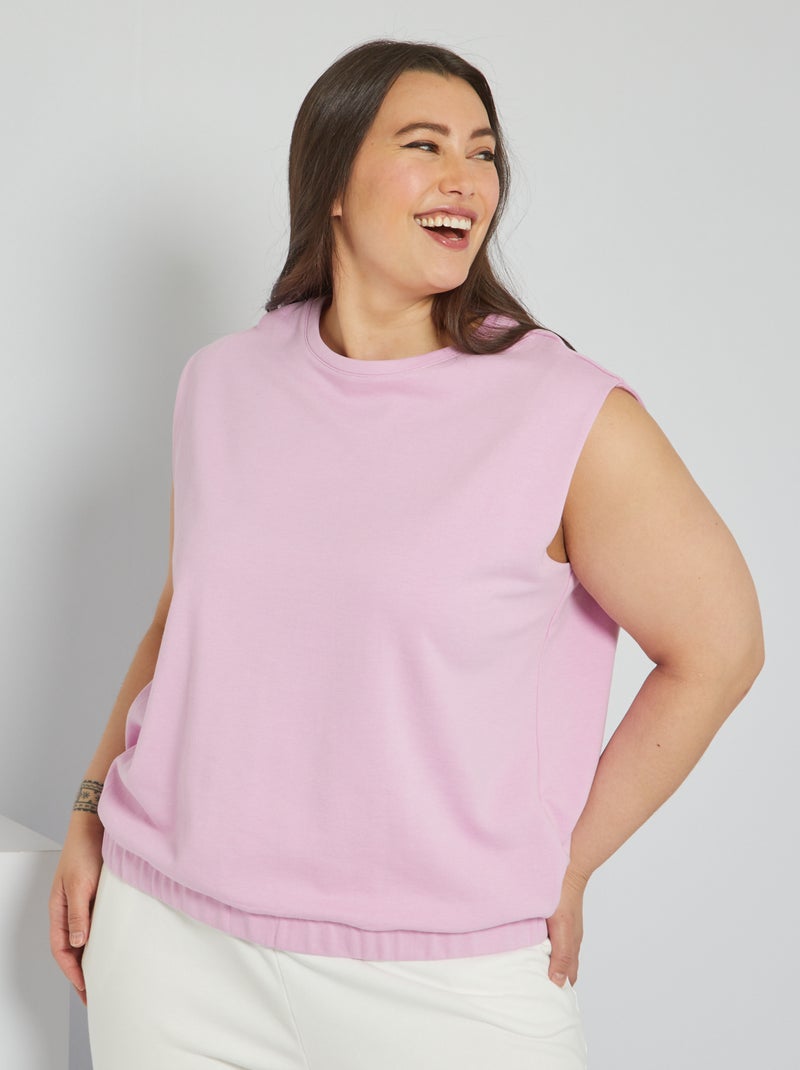 Débardeur en molleton col rond Rose violet - Kiabi
