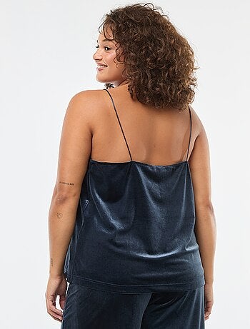 Débardeur en velours avec bord en dentelle