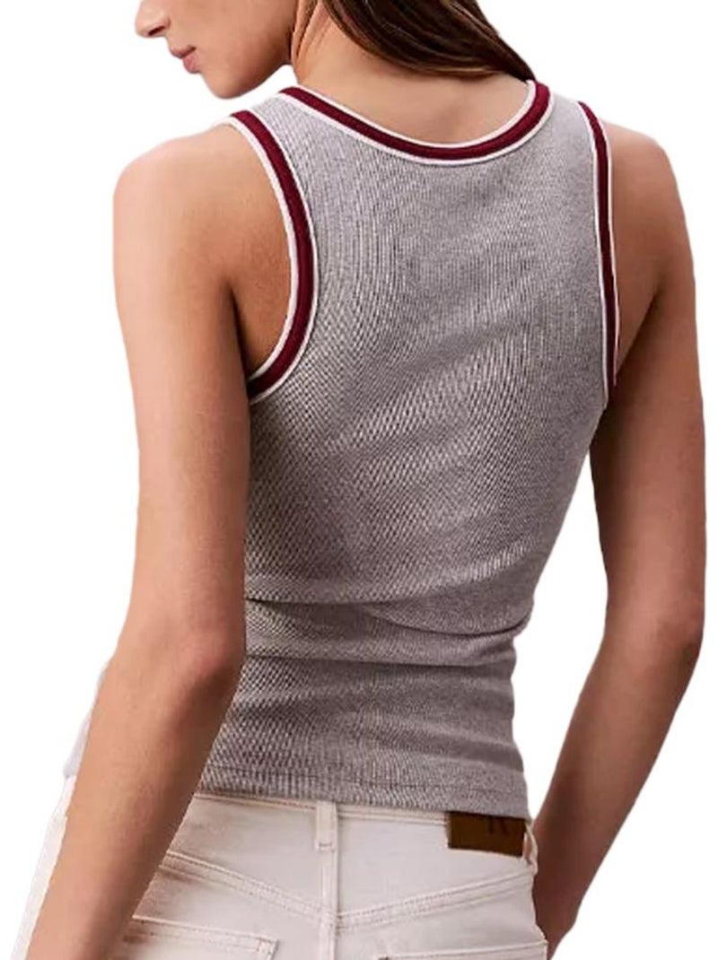 Débardeur Femme Calvin Klein Jeans Gris Argenté - Kiabi