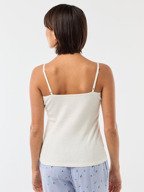 Débardeur fine bretelle réglable en coton uni - Kiabi