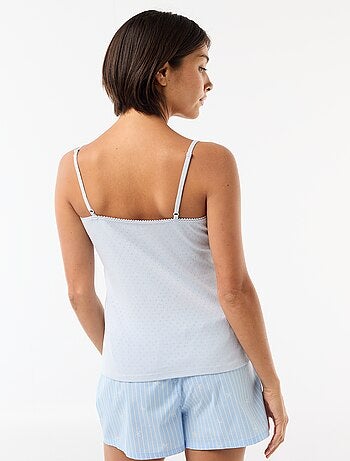 Débardeur fine bretelle réglable en coton uni