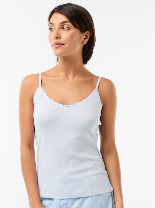 Débardeur fine bretelle réglable en coton uni - Kiabi