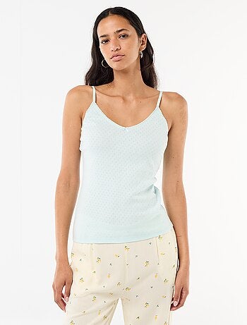 Débardeur fine bretelle réglable en coton uni