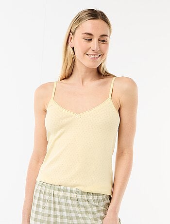 Débardeur fine bretelle réglable en coton uni