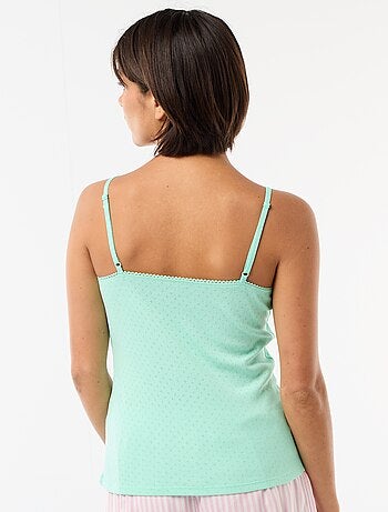 Débardeur fine bretelle réglable en coton uni