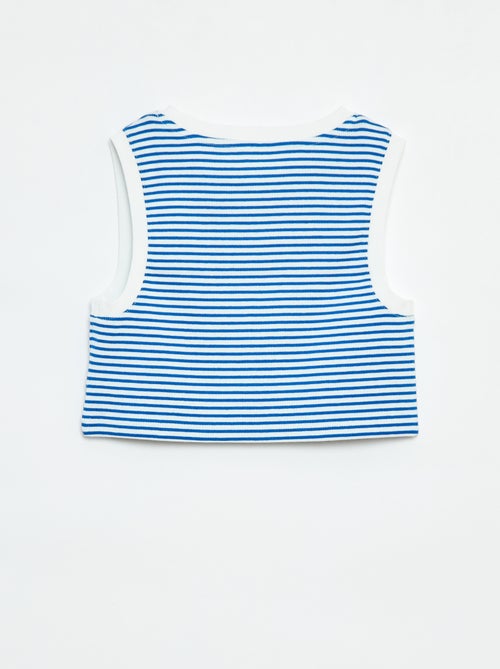 Débardeur fines côtes à rayures - Kiabi