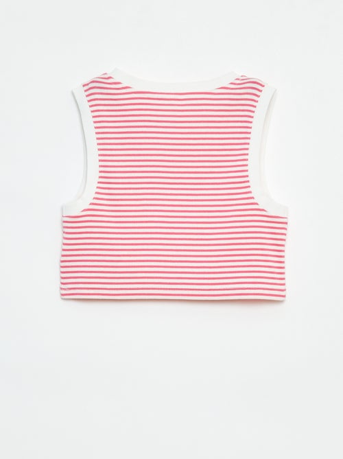 Débardeur fines côtes à rayures - Kiabi