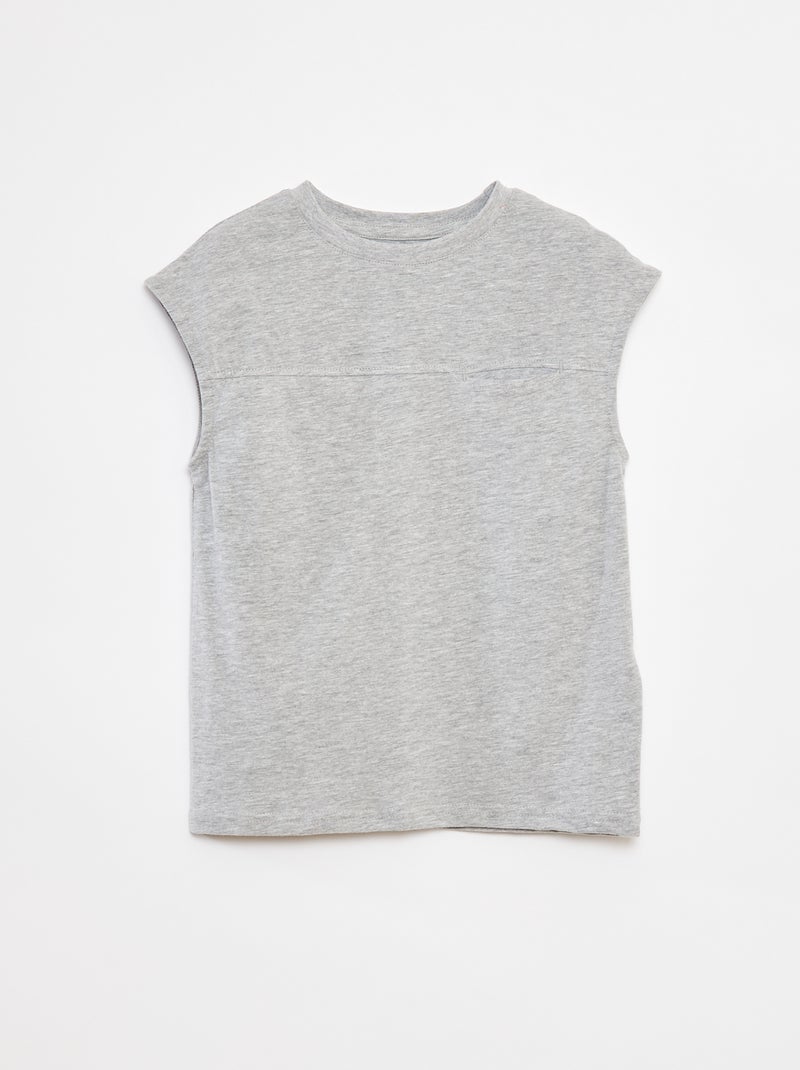 Débardeur forme loose avec découpe poitrine Gris chiné - Kiabi