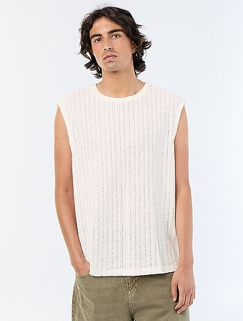 Débardeur homme en coton à col rond