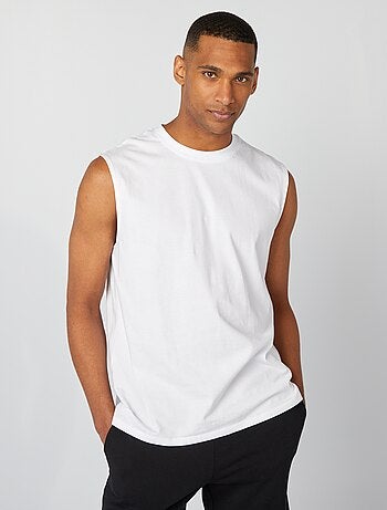 Débardeur homme en coton à col rond et motif fantaisie