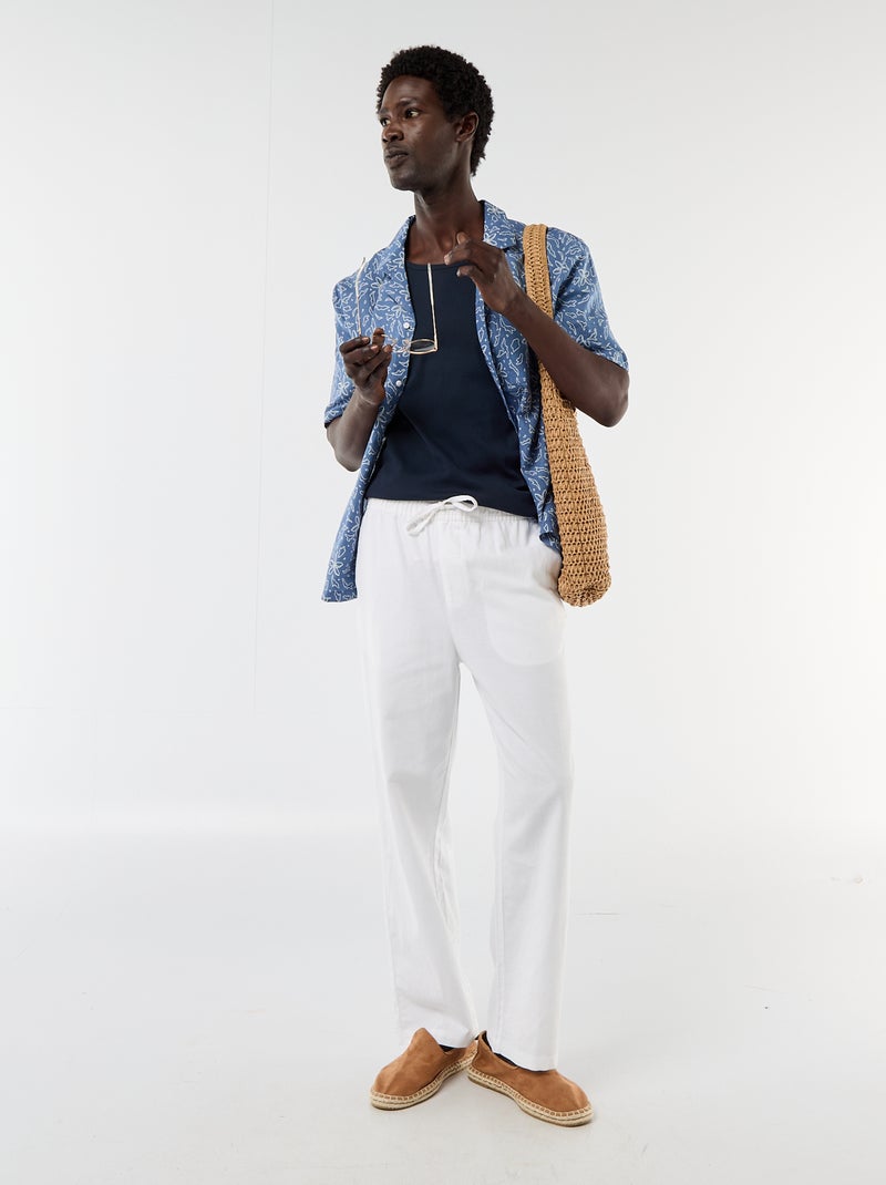 Débardeur homme en coton biologique côtelé Bleu - Kiabi