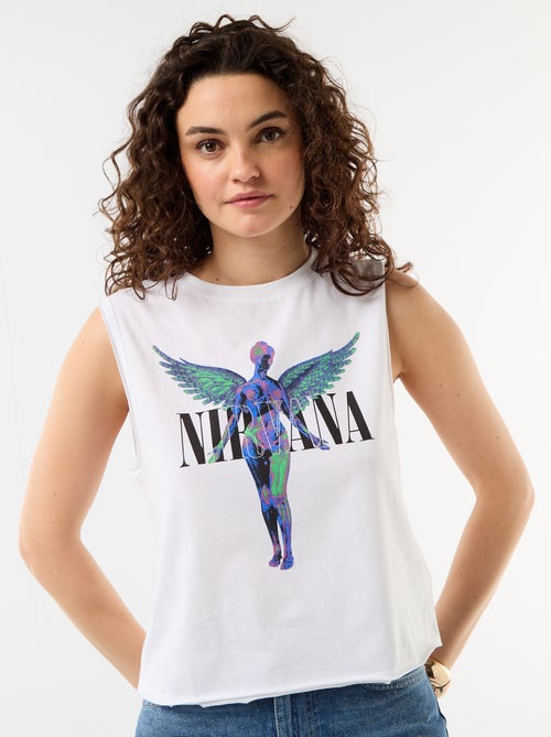 Débardeur imprimé 'Nirvana' - Kiabi