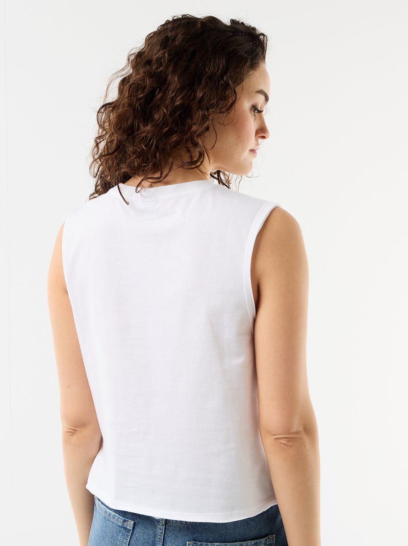 Débardeur imprimé 'Nirvana' Blanc - Kiabi