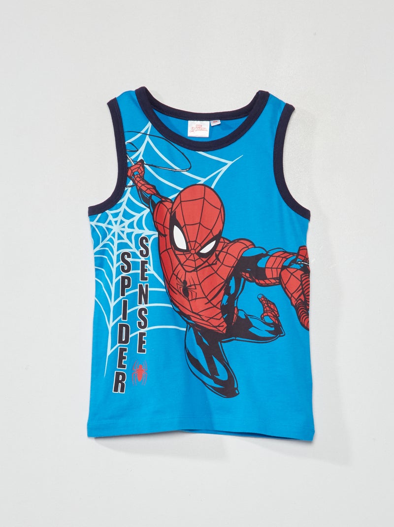 Débardeur imprimé 'Spiderman' bleu - Kiabi