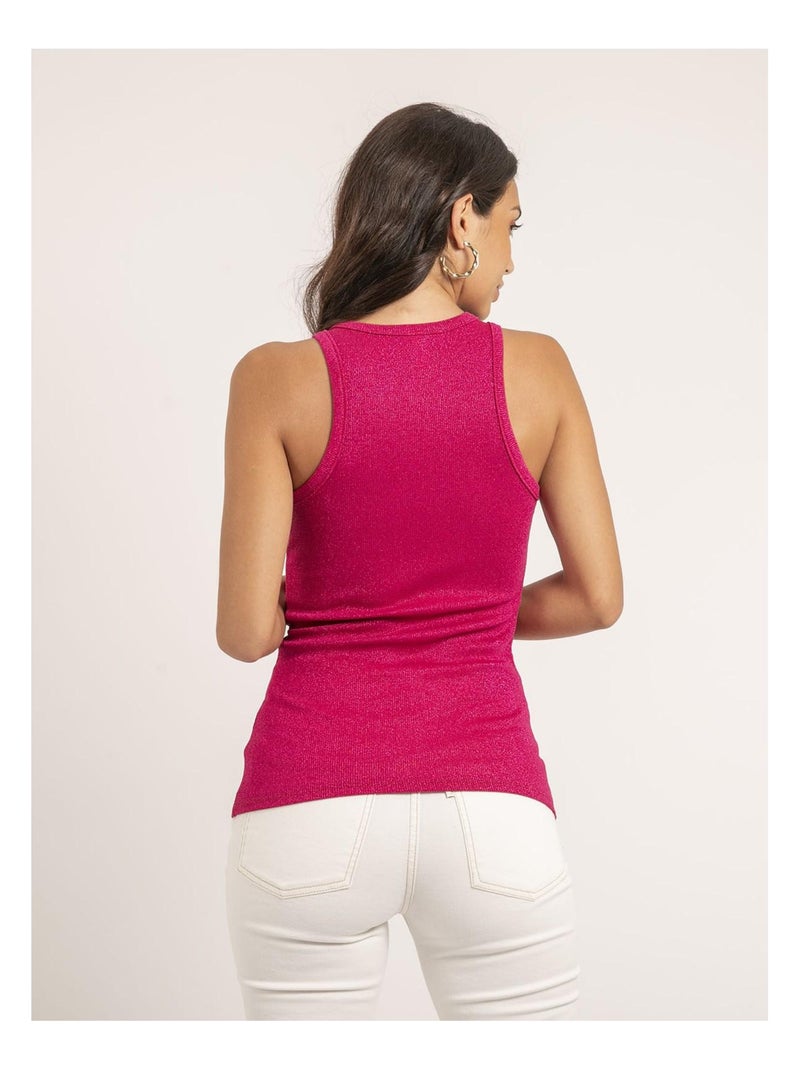 Débardeur maille côtelée irisée fiana Rose - Kiabi