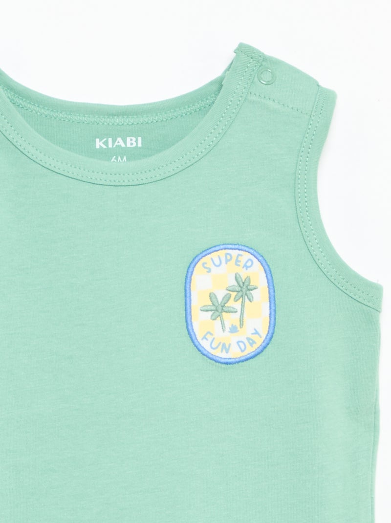 Debardeur met patch op de borst Groen - Kiabi