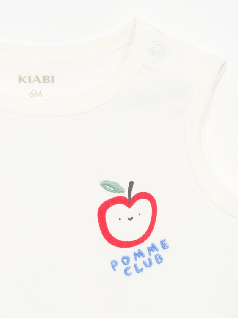 Debardeur met patch op de borst Wit - Kiabi