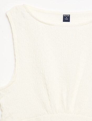 Débardeur moulant en matière crêpée